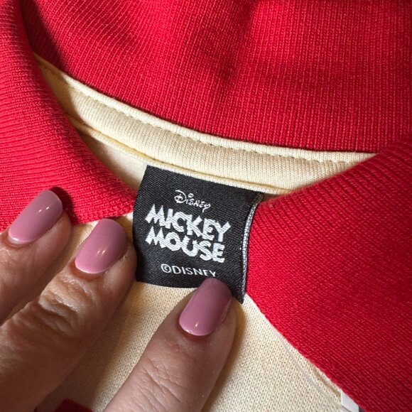 MICKEY MOUSE snow boy Collared Crewneck Pullover Sweatshirt‎ Size M NWT - Picture 6 of 11